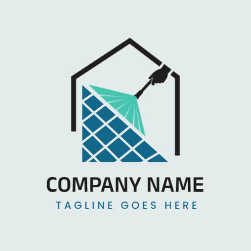 cute house cleaning logo