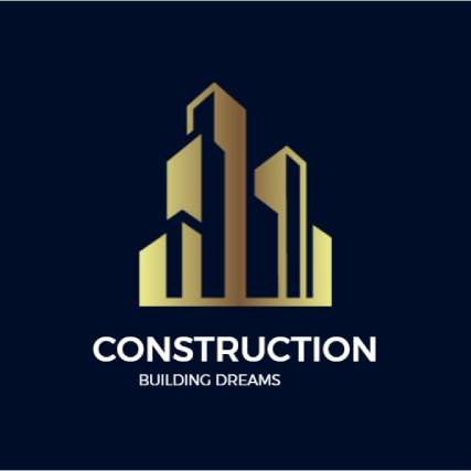 Construction Logo in Minimalist Gold Color