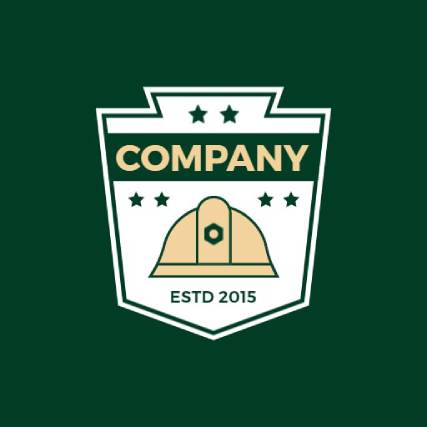 Retro Green Construction Logo