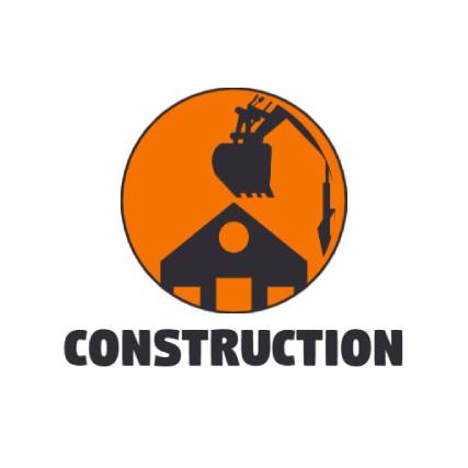 Orange House Construction Logo Design