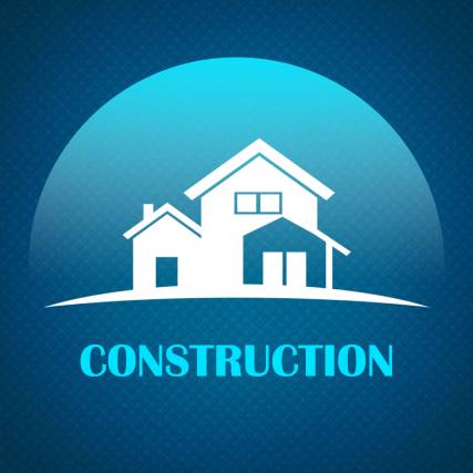 Construction Logo with Minimalist Simple Home