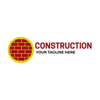 Construction Logo with Brick Wall
