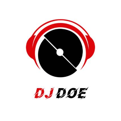 Dj Logo in Rhythmic Black and Red