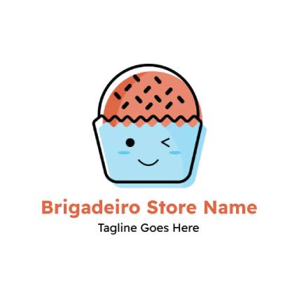 Cup Cake Cute Brigadeiro Bakery Logo