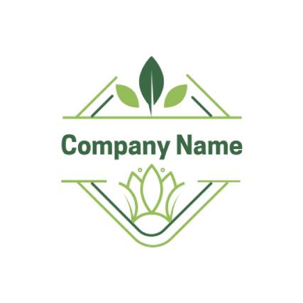 Diamond Shaped Leaf and Geometric Landscaping Logo