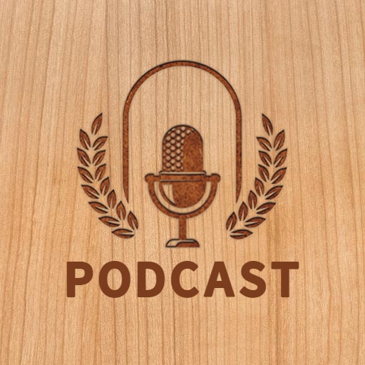 wooden theme podcast logo