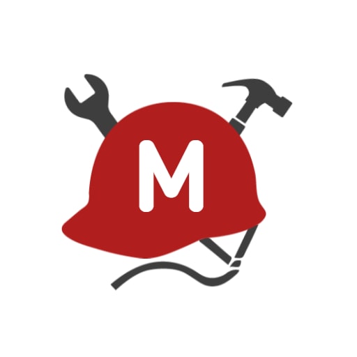 red helmat construction logo design
