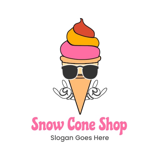 funny icecream food logo