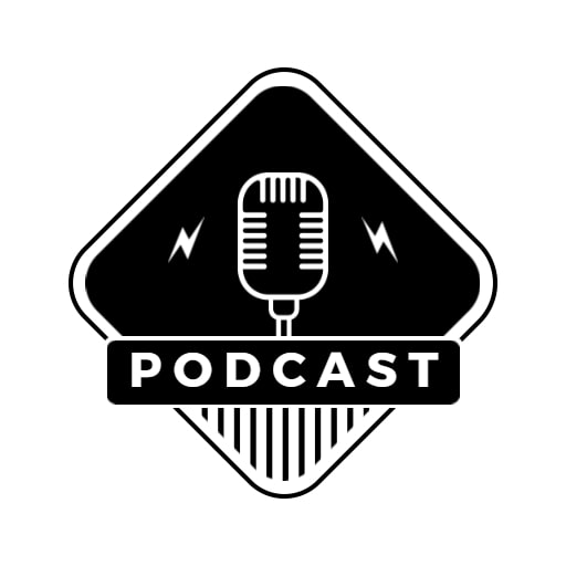 balck and white theme podcast logo