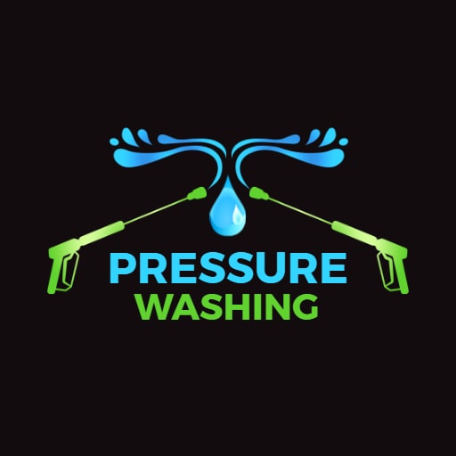 Blue and Green Pressure Washing Logo