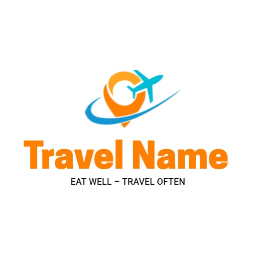yellow and blue travel logo idea