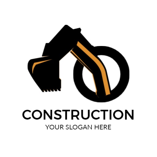 black and white construction logo