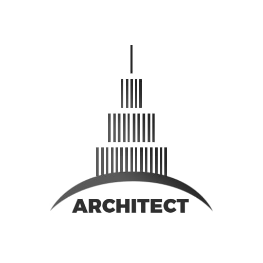white and black architect logo