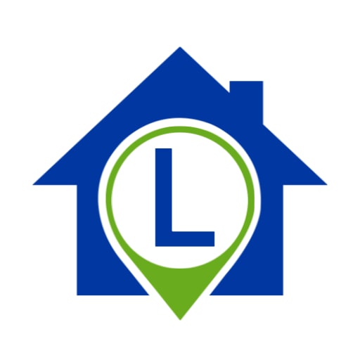 green and blue real estate logo