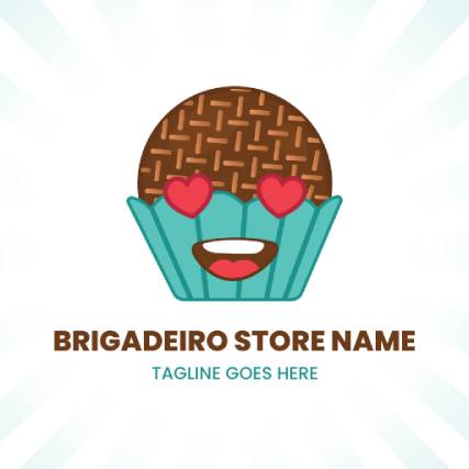 Heart Cup Cake Bakery Logo