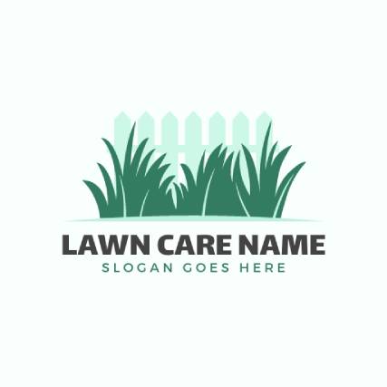 Minimalist Fence Lawn Care Landscaping Logo