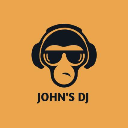 Dj Logo with Yellow Fun and Quirky Monkey