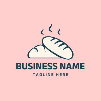 Pink Warm Bread Bakery Logo