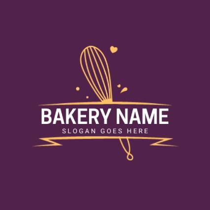 Purple Whimsical Bakery Logo