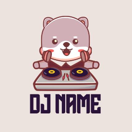Cute and Fun Teddy Bear Dj Logo