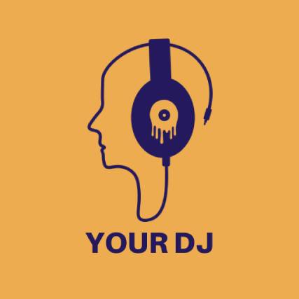 Vibrant Vibes Yellow Dj Logo