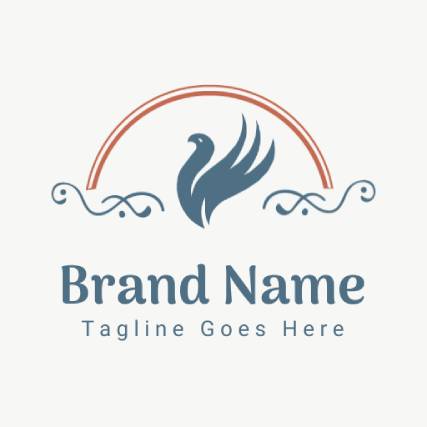 Charm Floral and Bird Brand Vintage Logo