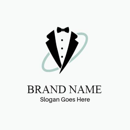Classic Black Suit Clothing Brand Logo
