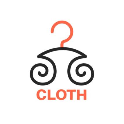 Minimalist Cloth Hanger Clothing Brand Logo