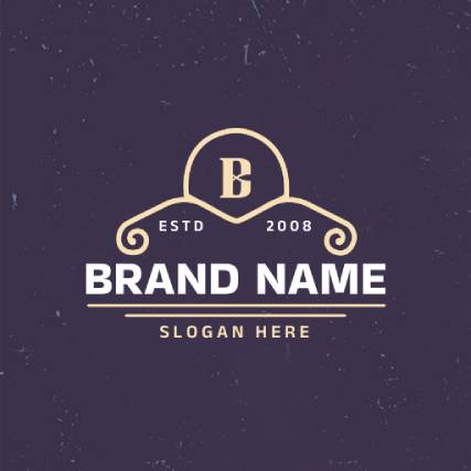 Beige Glamour Line Brand Vintage Logo