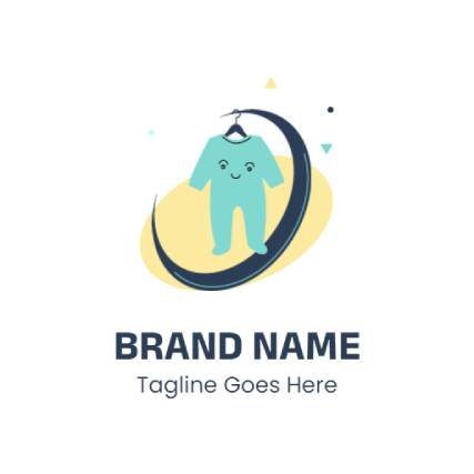 Cute Baby Half Moon Clothing Brand Logo