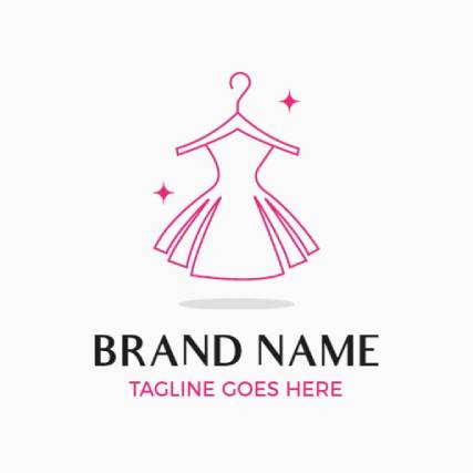 Minimalist Pink Lined Clothing Brand Logo