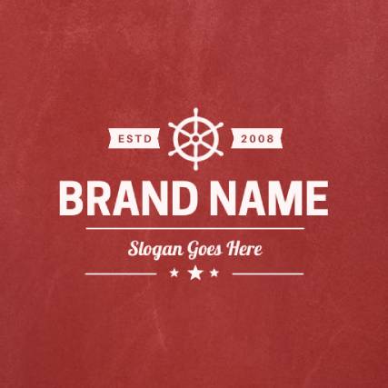 Nautical Steering Red Brand Vintage Logo