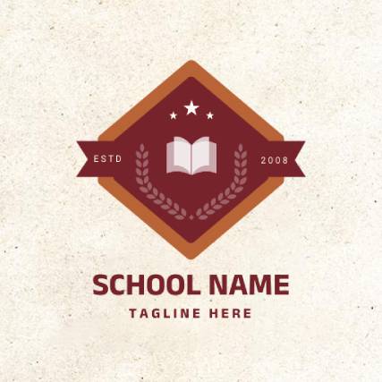 Gold Education school vintage logo