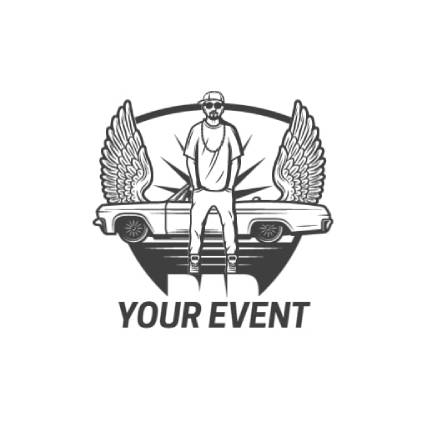 Black graffiti event logo template