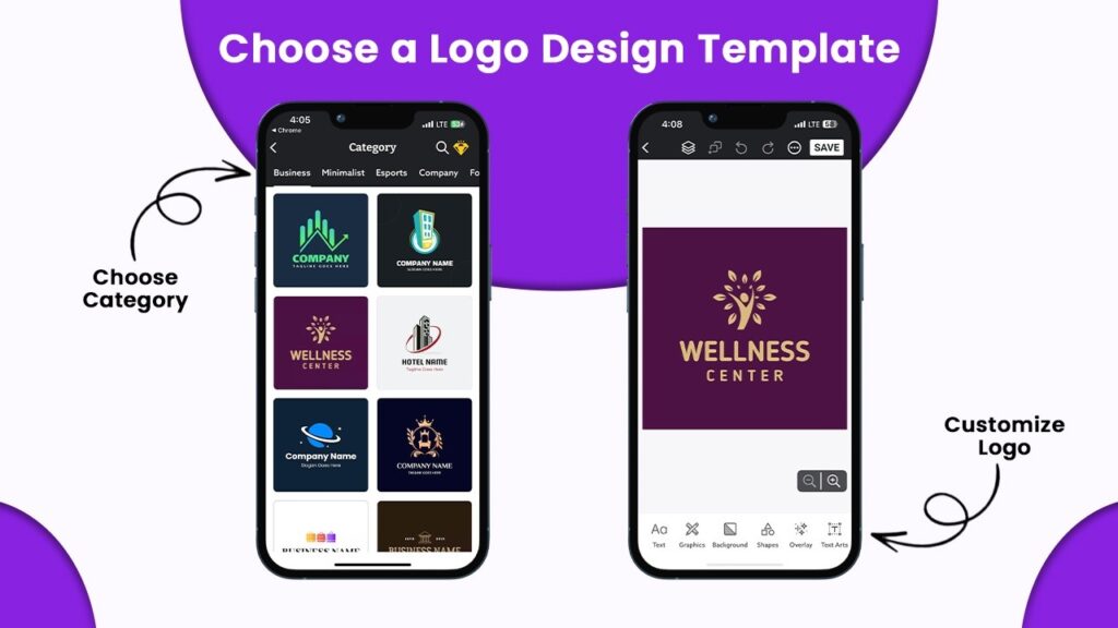 Choose a Logo Design Template with Logowiz app