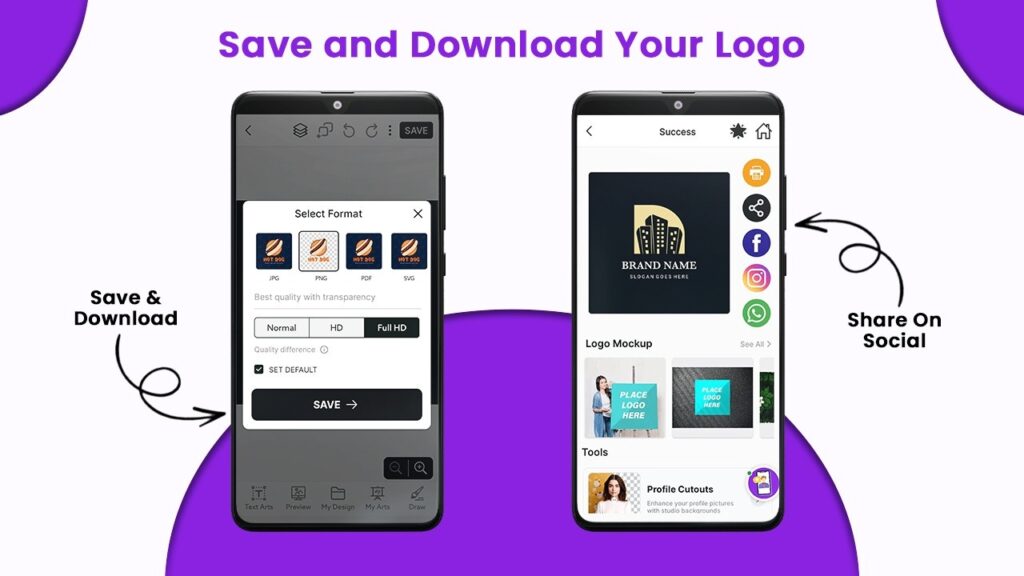 Save and Download Your Logo using LogoWiz
