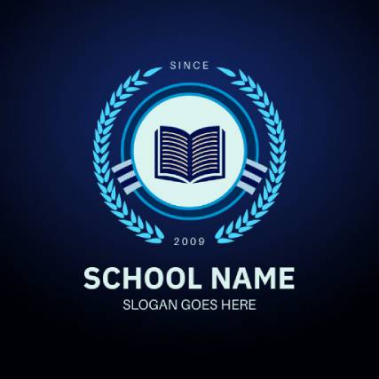 Blue and White Classic Education Logo