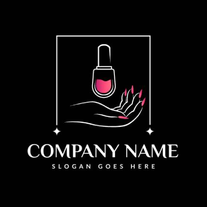 Elegant Black Nail Salon Logo