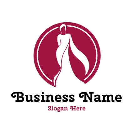 Elegant red saree fashion logo