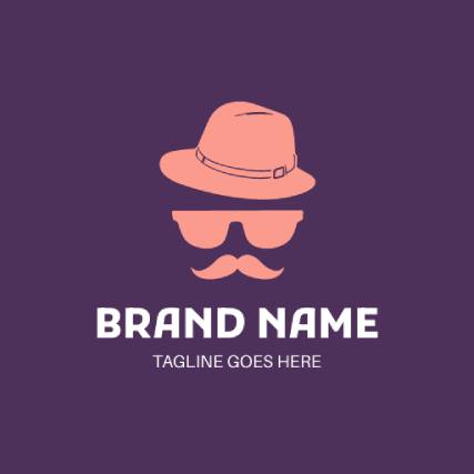 Pink stylish character icon fashion logo