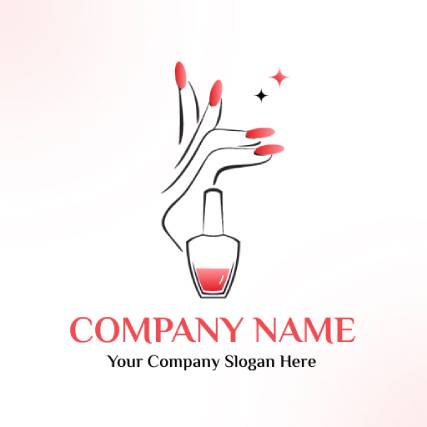 Minimalist Lady Hand Nail Art Logo