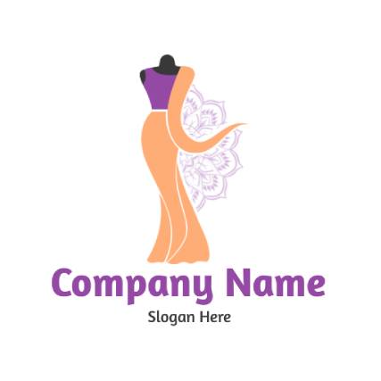 Fashion logo design for orange and purple color