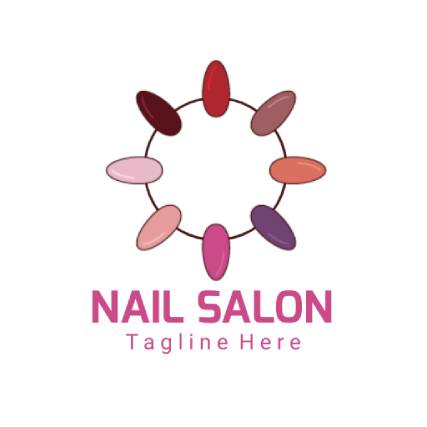Vibrant Nail Floral Nail Salon Logo