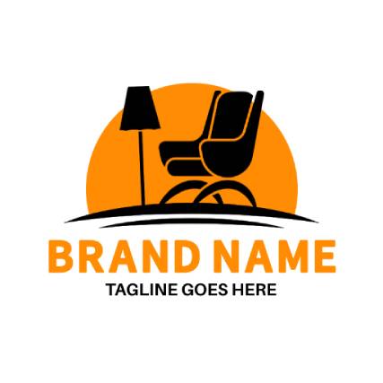 Orange Sunset Chair and Lamp Furniture Logo