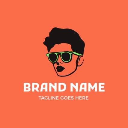 Stylish orange fashion logo template