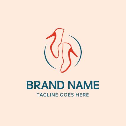 Elegant red heels fashion logo template