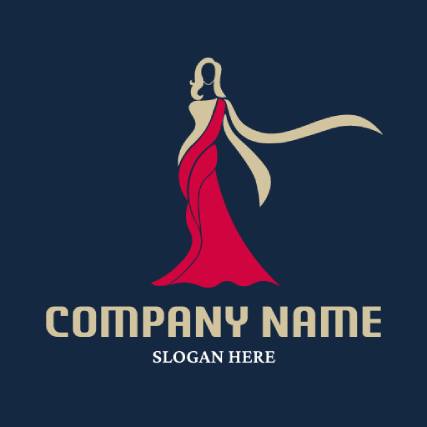 Graceful red creative fashion logo