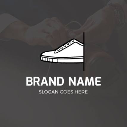 Stylish white shoe minimal fashion logo