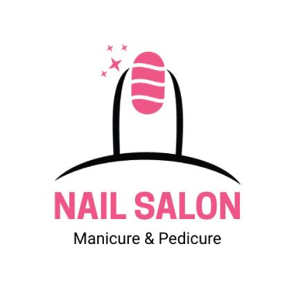 Nail Salon Logo with Pink Nail