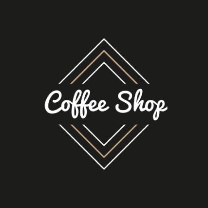 Black and White Coffee Shop Logo